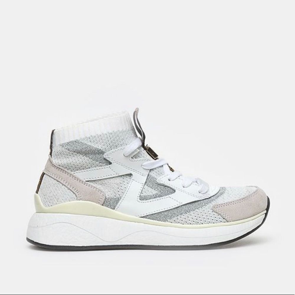 Roberto Cavalli Knit Chunky White Sneakers Men size 7.5 NEW